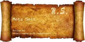 Metz Solt névjegykártya